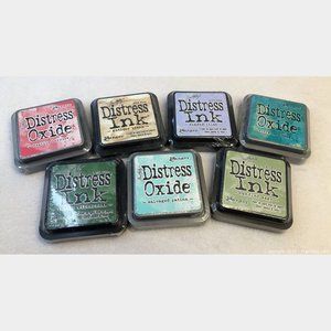 NEW Tim Holtz Distress Oxide Dye Pigment Ink Stamp Pads - Lot of 7 Colours